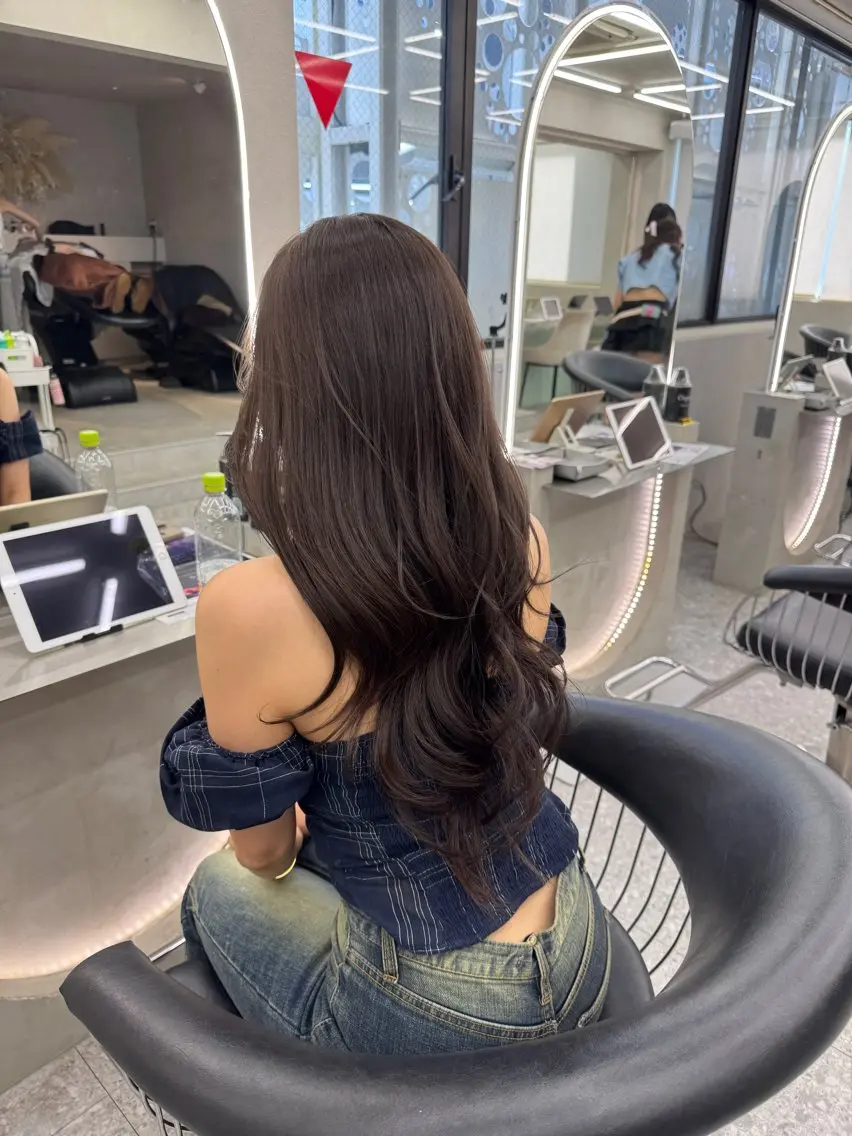 ロング レイヤーカット カット ヘアカラー トリートメント 顔周り🇰🇷ロンド レイヤー✨カジワラのヘアスタイル
