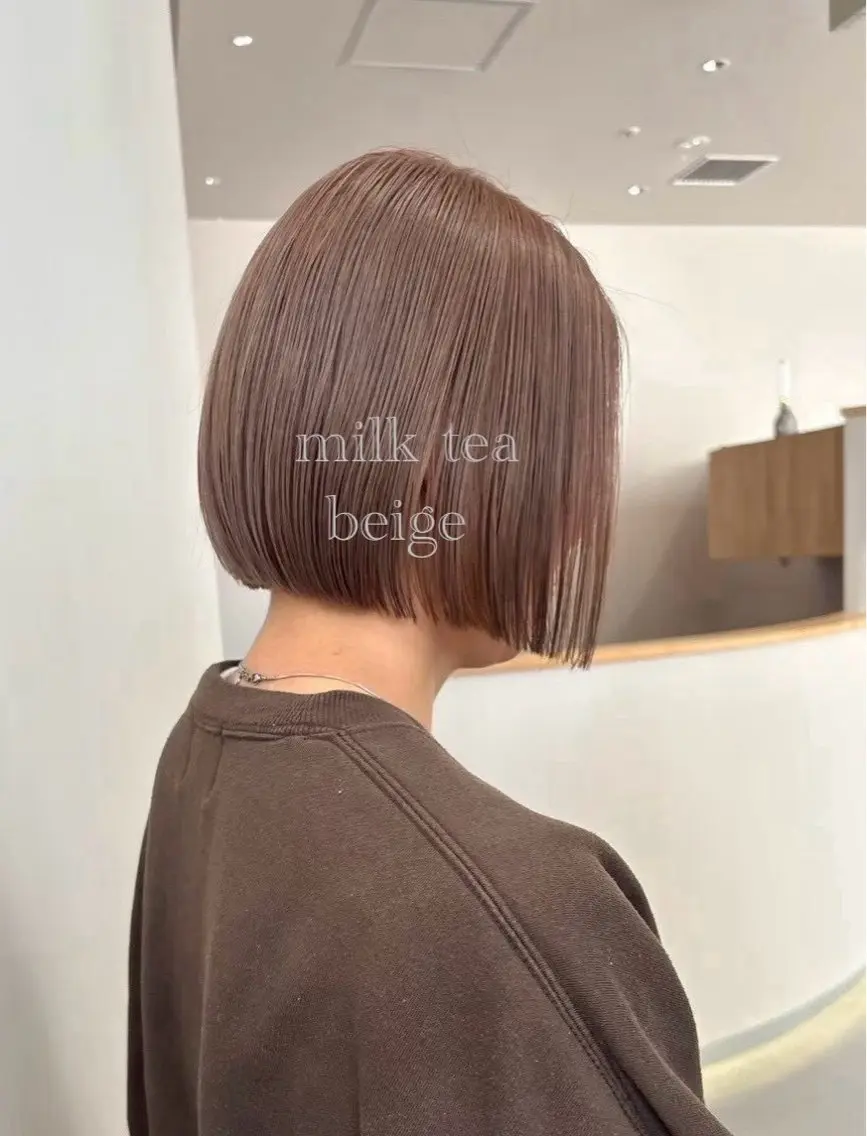 カラー ブリーチ ダブルカラー ボブ 髪質改善 ヘアカラー 平尾✨髪質改善トリー トメント✨Ryotaのヘアスタイル