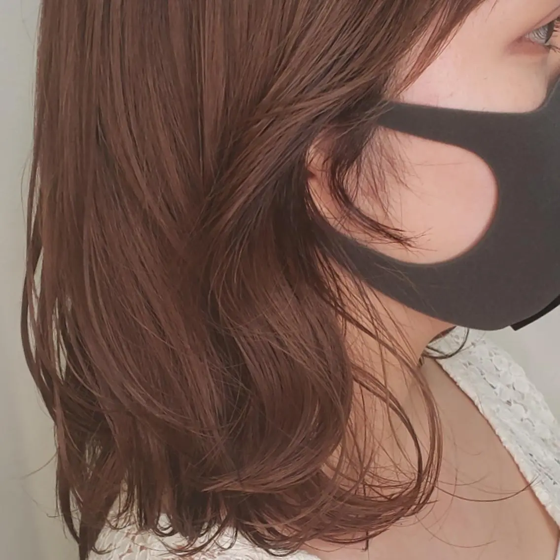 ミディアム おくれ毛 韓国レイヤー suzuのヘアスタイル