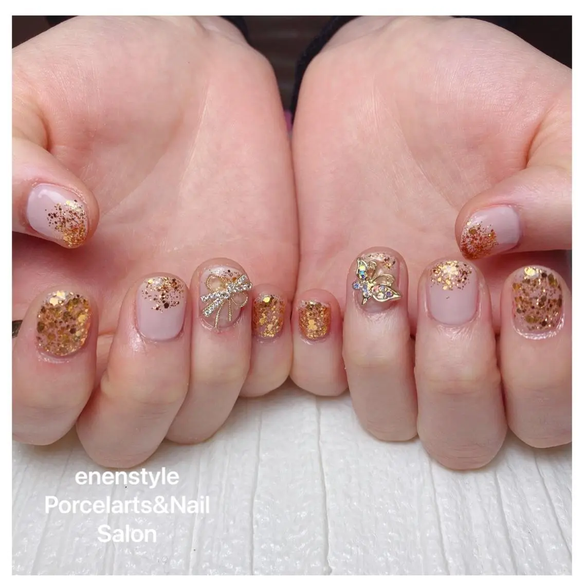 ミディアム ネイル 🐾enen style 🐾のネイルデザイン