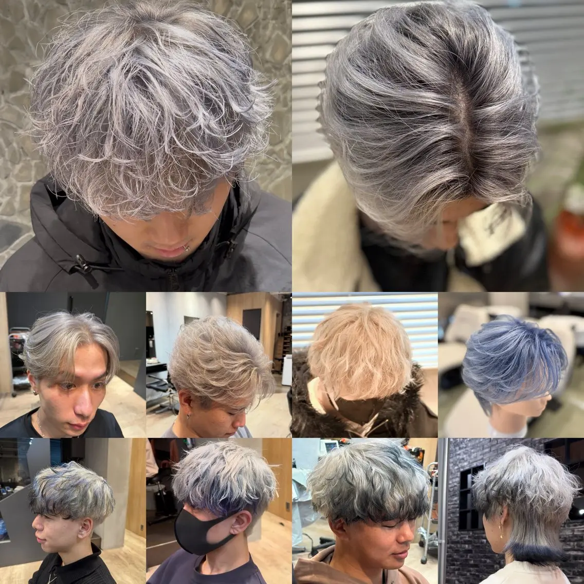 ミディアム カラー メンズ メンズブリーチ メンズハイトーン ブリーチ 透明感カラー ハイトーンカラー 最終募集40%OFF 韓国風パーマ愛須🔥のヘアスタイル