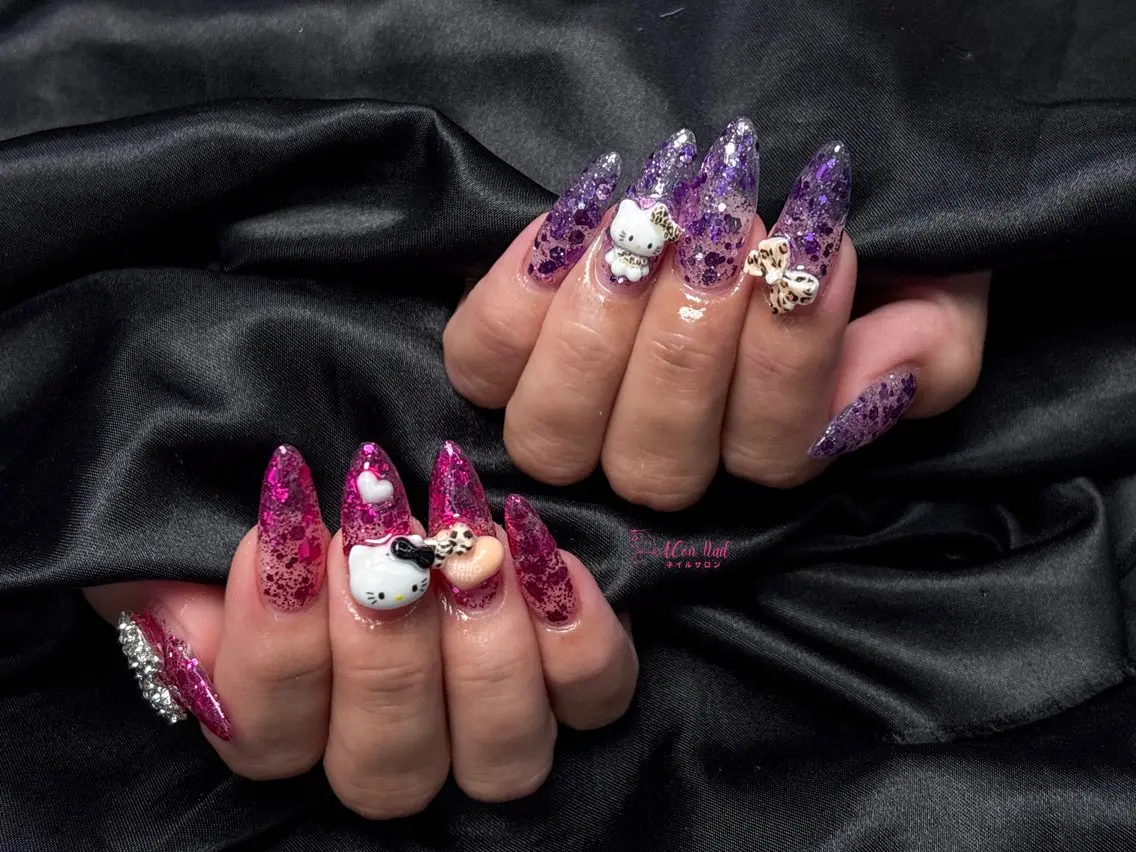 ネイル 桜ネイル 長さ出し フラワーネイル フレンチネイル ジェルネイル ハンドネイル ACon NailSalonのネイルデザイン