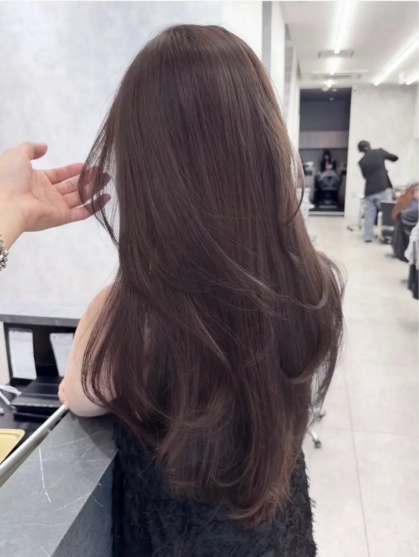 ロング カラー ヘアカラー トリートメント 京都/透明感カラー/ レイヤー/森本 那比のヘアスタイル