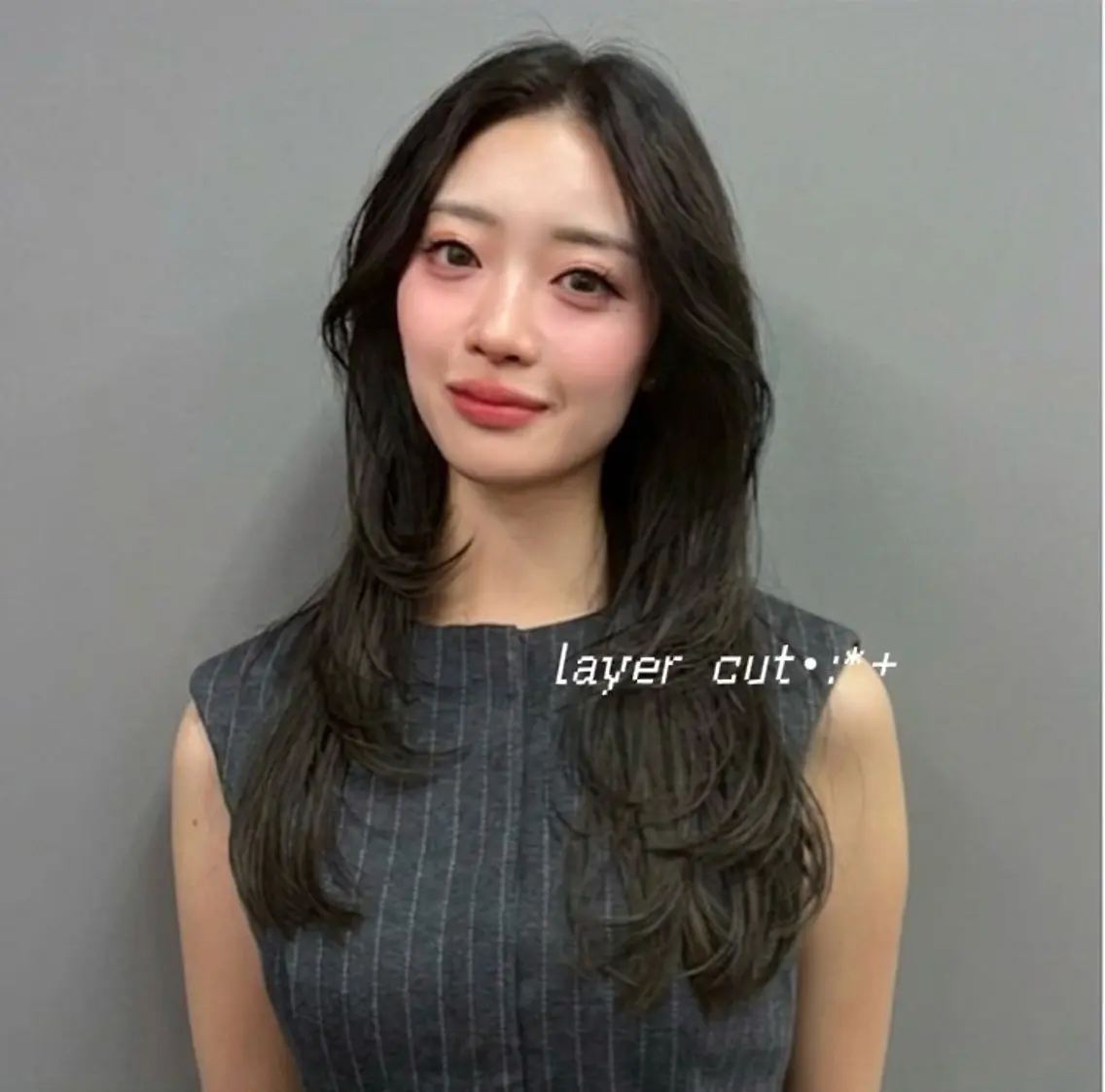 ロング カット ヘアカラー トリートメント 神戸レイヤーカット 顔周り／骨格診断のヘアスタイル