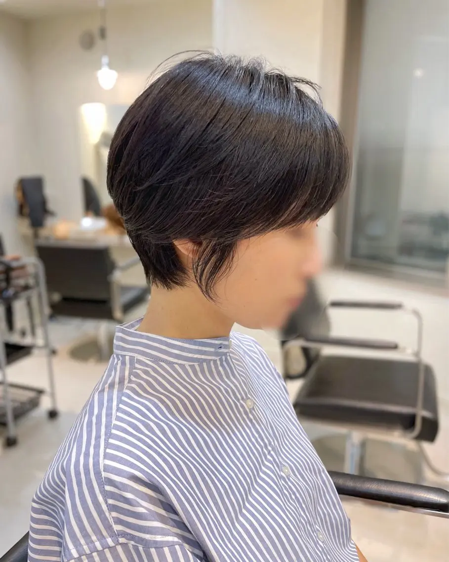 ショート ショートヘア miyu♡̷̷ 韓国ヘア/顔まわりのヘアスタイル