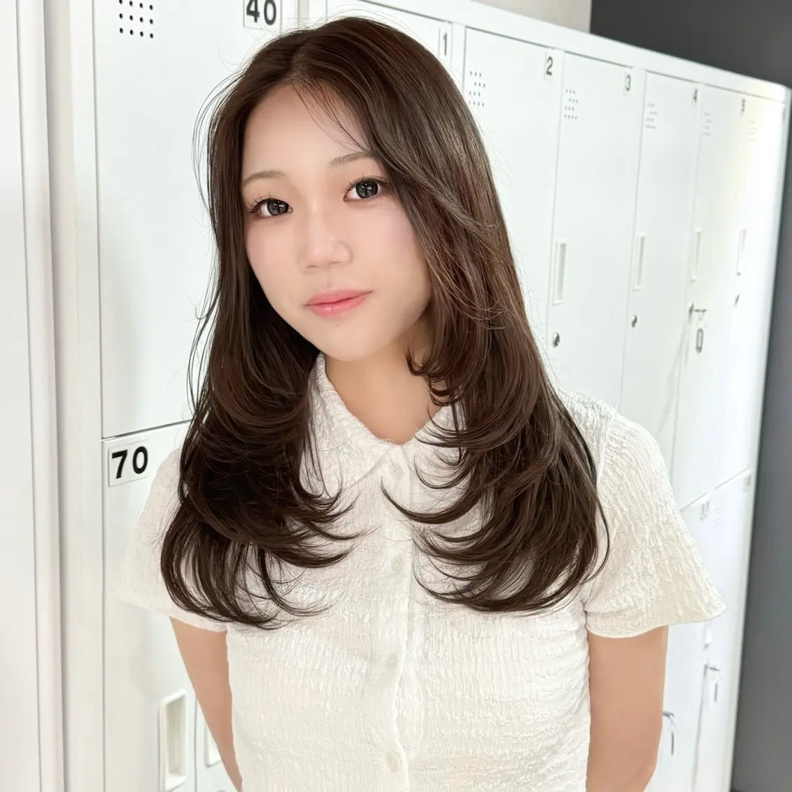 セミロング カラー ベージュカラー レイヤーカット カット ヘアカラー 🎀ミルクティー/暖 色×レイヤー/マリアのヘアスタイル