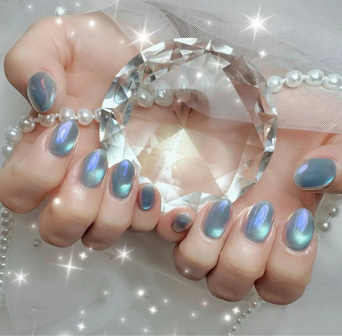 ネイル オーロラネイル マグネットネイル Pawtique nail salonのネイルデザイン