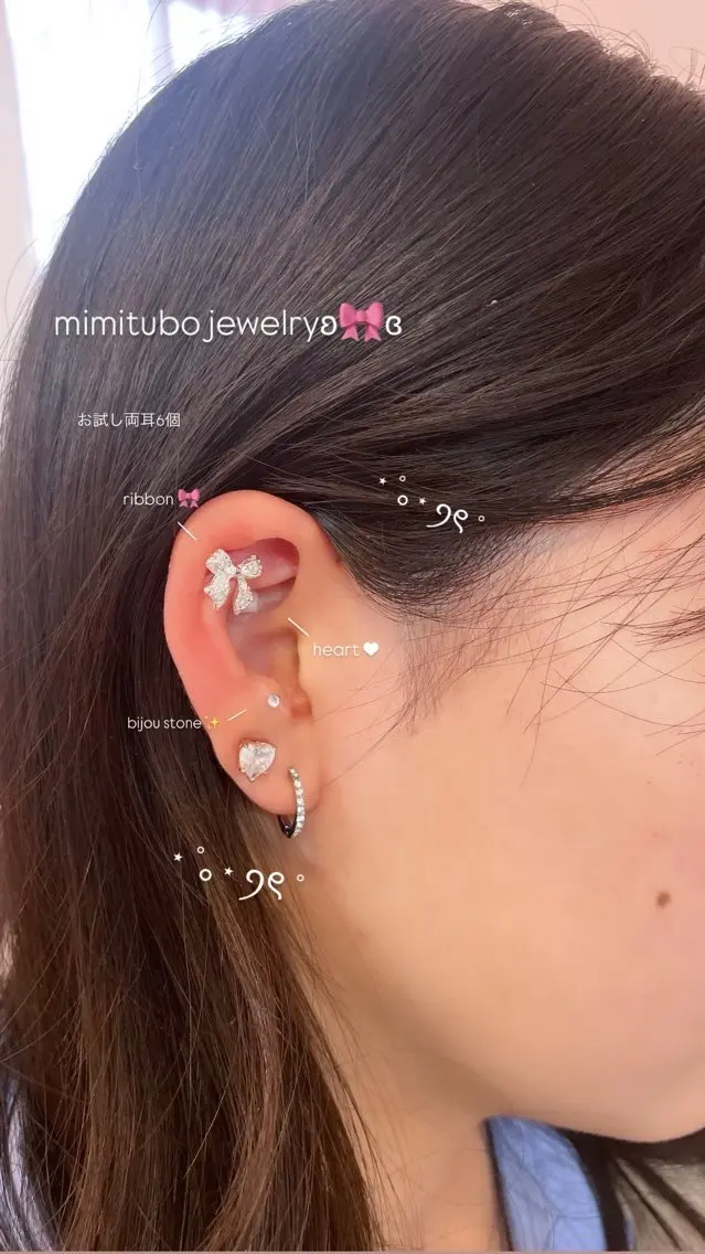 大人気新メニュー💎⟡.·耳つぼジュエリー 🎀両耳12個まで⚠︎︎説明欄 注意事項お読みくださいの写真