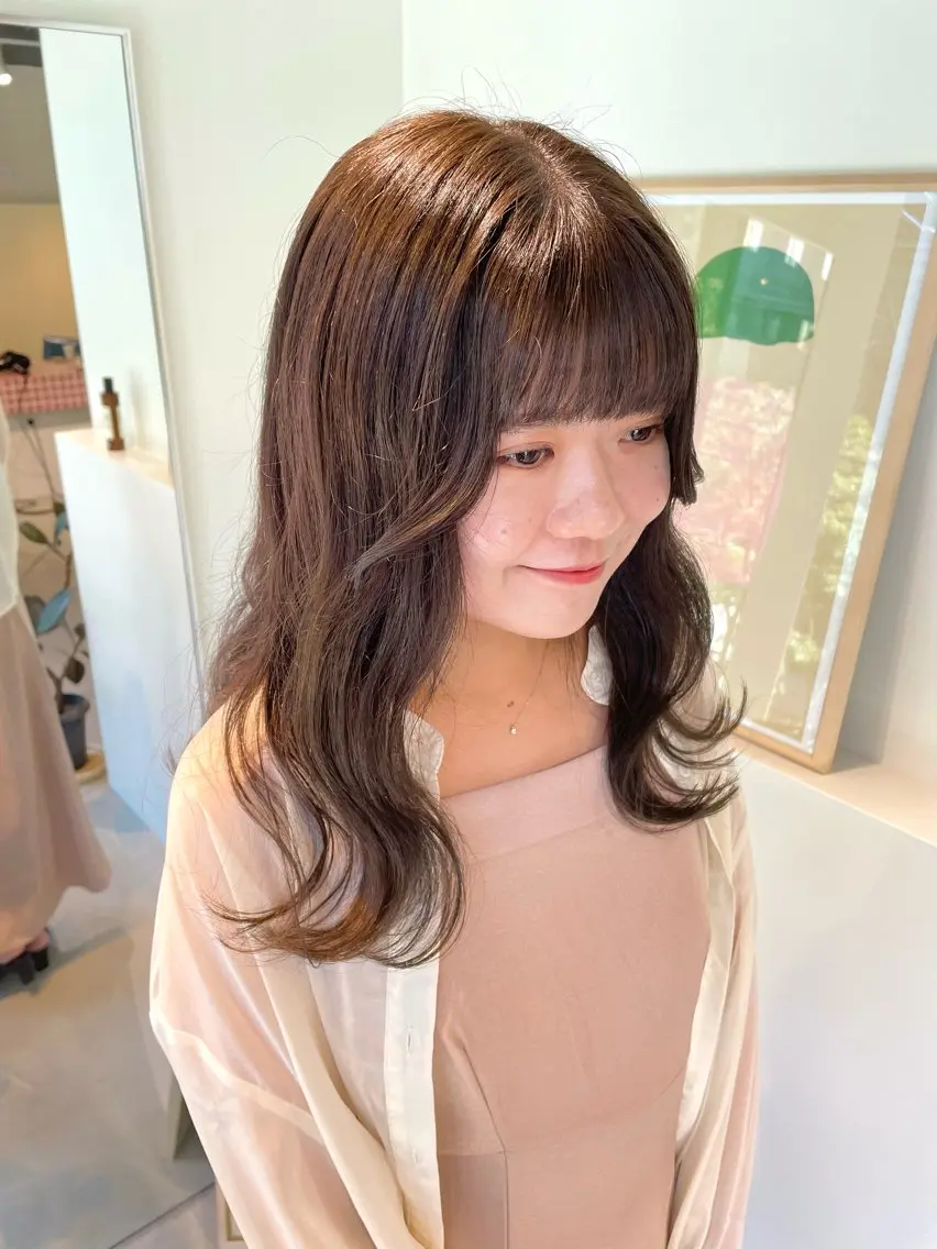 ロング カラー アディクシーカラー アッシュ ベージュカラー グレージュ オリーブカラー 髪質改善マスター 長尾勇弥/梅田中津のヘアスタイル