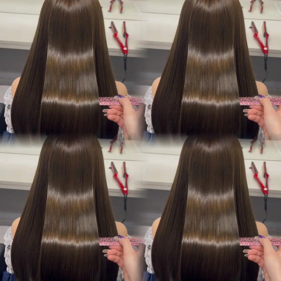 ロング カラー ヘアカラー トリートメント 🦋REISA🦋 エクステ×ハイトーンのヘアスタイル