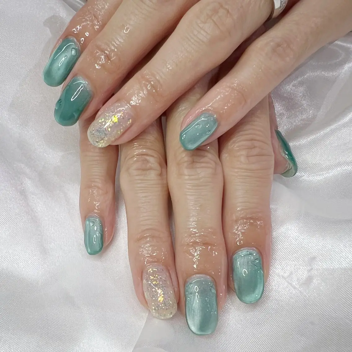 ネイル ラメ(グリッター) マグネットネイル CARIS nailはづきのネイルデザイン