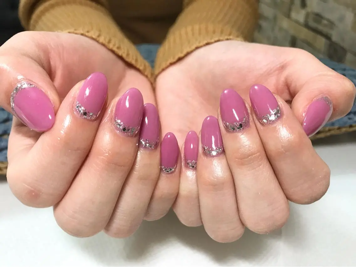 ネイル 入学式 フットネイル キラキラネイル ワンカラーネイル シンプルネイル nail fufla ♡yamane♡のネイルデザイン