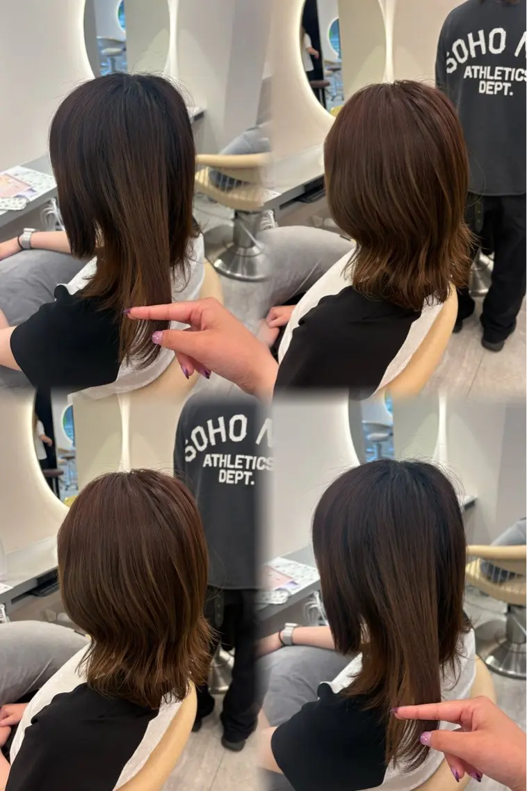 ミディアム 🩵ツヤツヤ透明感 カラーMIYU🩵のヘアスタイル