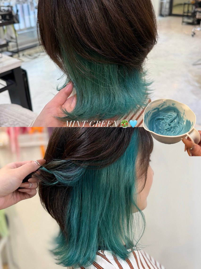 ミディアム カラー インナーカラー カット ヘアカラー トリートメント MOMO /ヘアセットのヘアスタイル