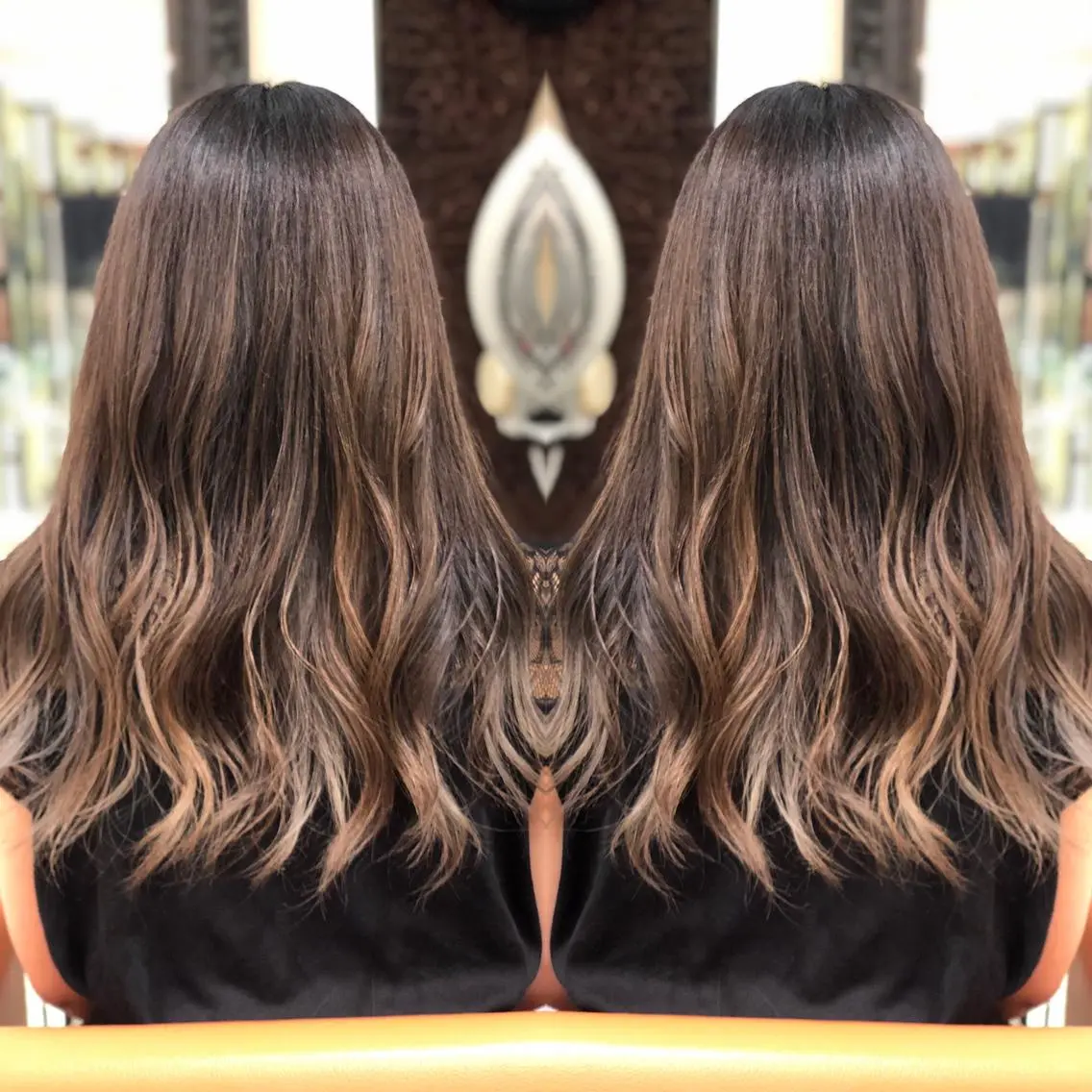 セミロング カット ヘアカラー トリートメント Y Uのヘアスタイル