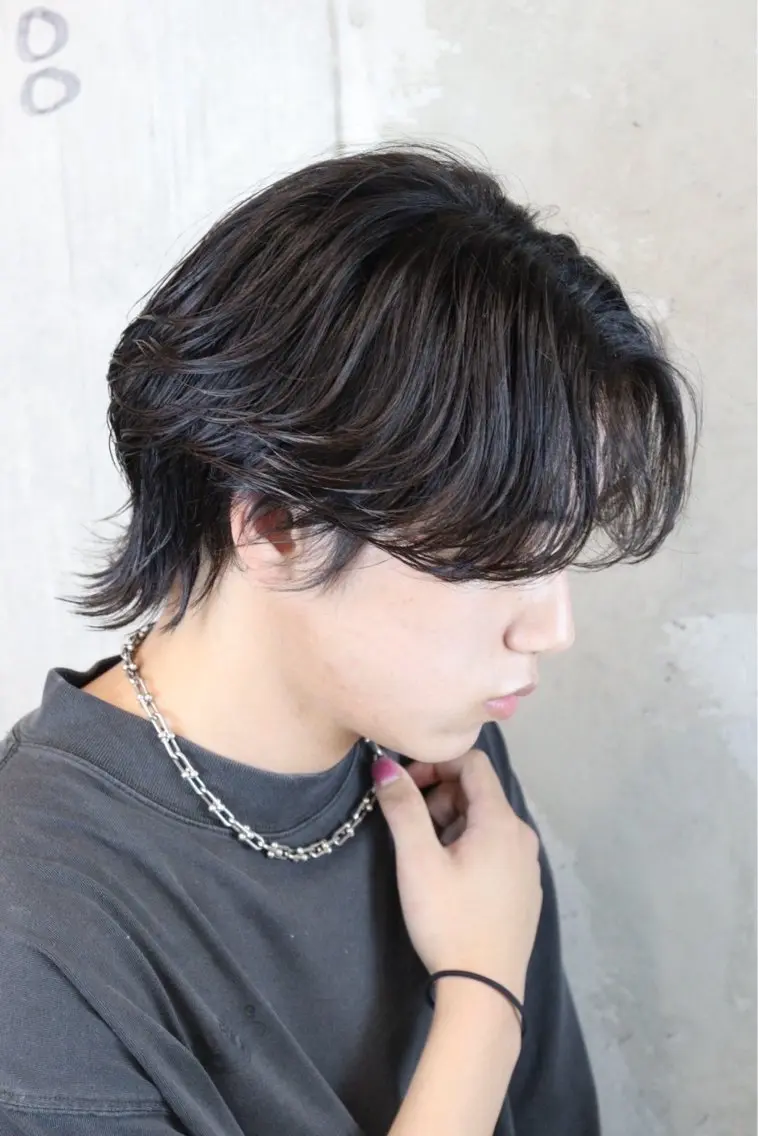 ミディアム メンズ縮毛矯正 細谷碧海のヘアスタイル