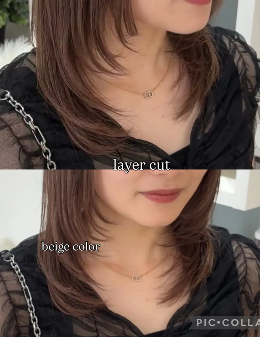 ミディアム 顔周りカット レイヤーカット 『大西　陸』 透明感color🔆のヘアスタイル