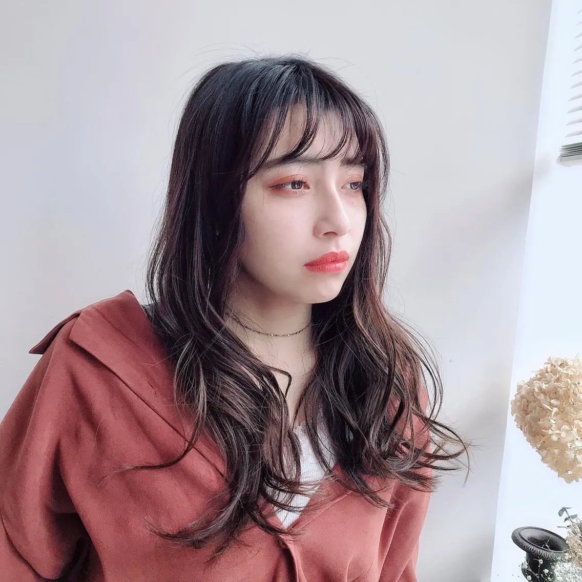 ロング カラー パーマ シースルーバング 大人可愛いHair ❤︎Ayakoのヘアスタイル