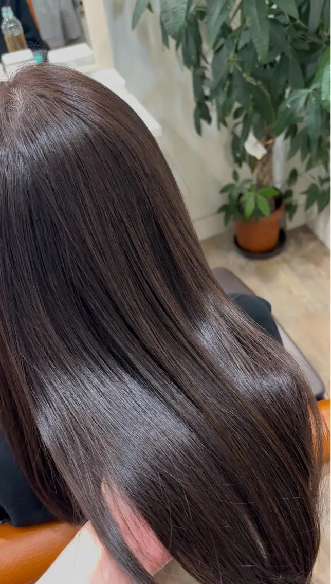 セミロング アッシュ アッシュブラウン カット ヘアカラー トリートメント レイヤー/韓国ヘア /LILICAのヘアスタイル