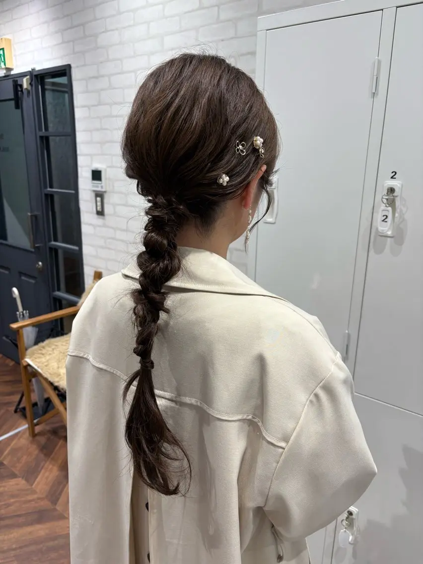 ロング ヘアセット ベージュ/ヘアセット 透明感/♡来村 瑚春のヘアスタイル