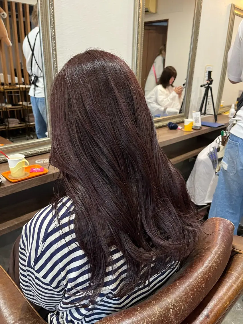 ロング パープルカラー ヘアカラー 🫧透明感カラー× レイヤー🫧HARUのヘアスタイル