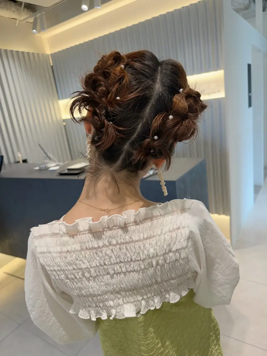 ショート ヘアセット 🍷秋色ボルドー♡ 艶レイヤー🍇モエカのヘアスタイル
