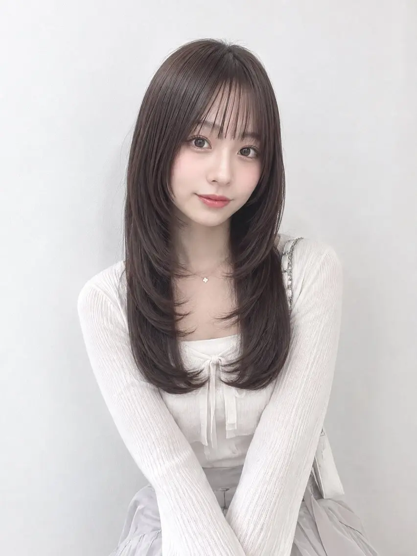 ロング カラー カット ヘアカラー トリートメント 新宿/モテ🤍 トレンドヘア/ワカナのヘアスタイル