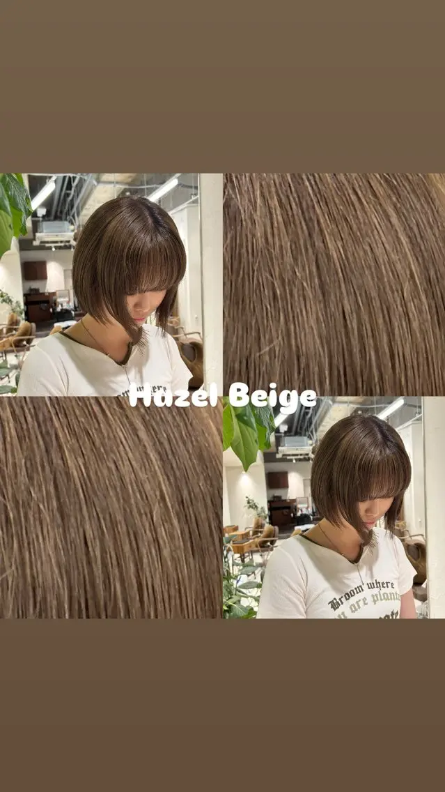 ショート カラー ベージュカラー ブリーチ 透明感カラー ヘーゼル ヘアカラー トリートメント ハイトーン/エクステ /🎀YUINA🎀のヘアスタイル