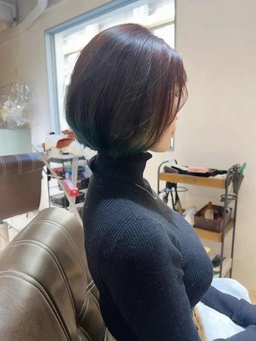 ショート カラー ショートボブ ハイライトカラー ボブ ハイライト ショートヘア ショート/韓国ヘア 押本恵一のヘアスタイル