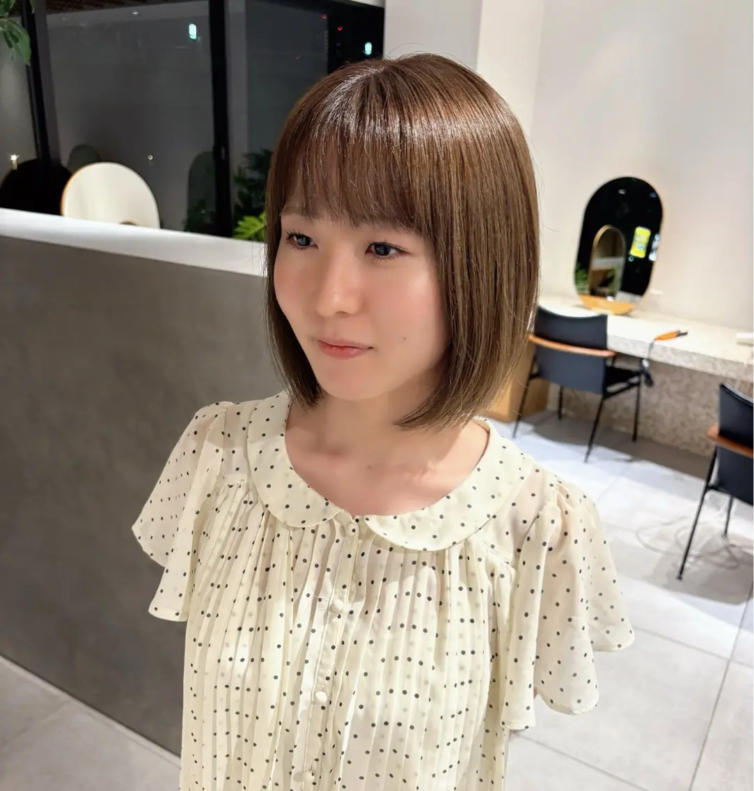 ショート カラー ベージュカラー オリーブベージュ ヘアカラー トリートメント 植林 奨のヘアスタイル