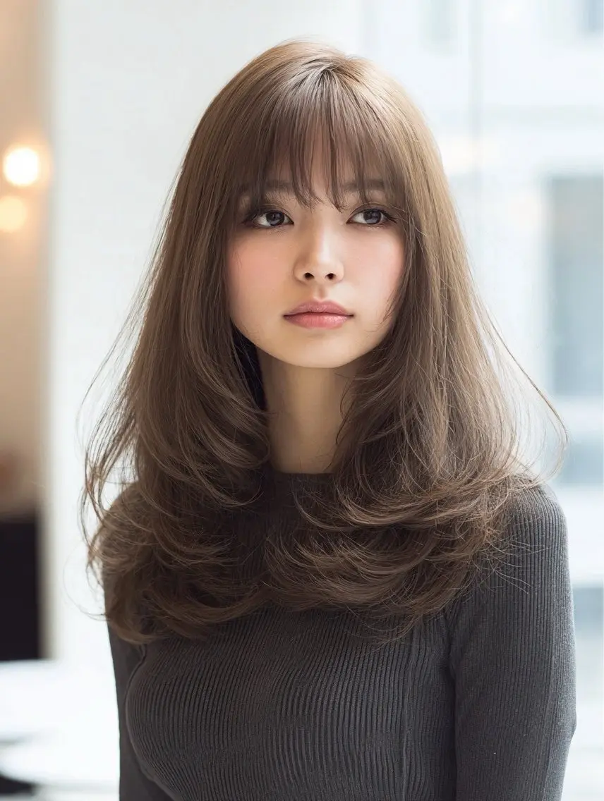 ロング パーマ 縮毛矯正 トリートメント 韓国×艶ハイトーンが かわいい✨️リオ🍒のヘアスタイル