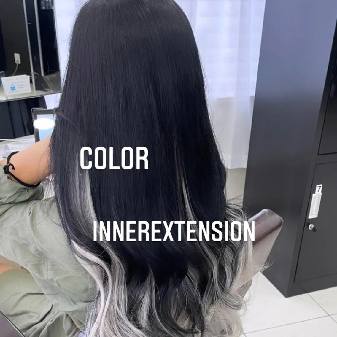 ロング カラー エクステ エクステ🩵ブリーチ 韓国ヘア🩵KAEのヘアスタイル