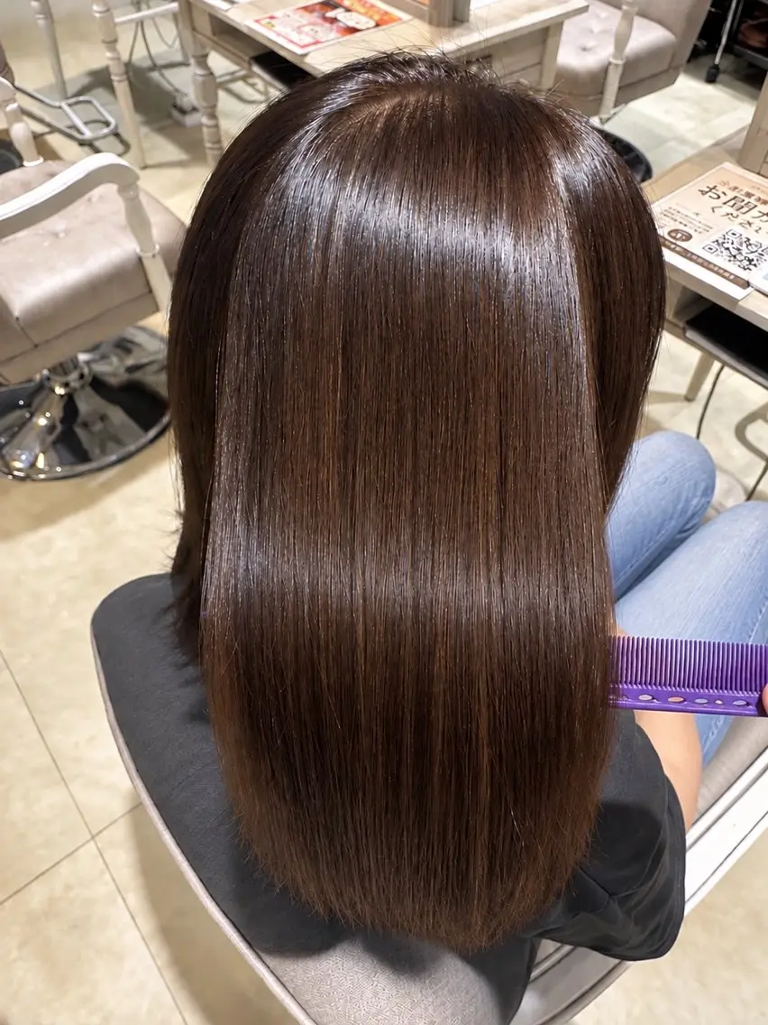 ロング カラー ブラウンカラー 透明感カラー 髪質改善 カット ヘアカラー 髪質改善／透明感 🫧うらののヘアスタイル