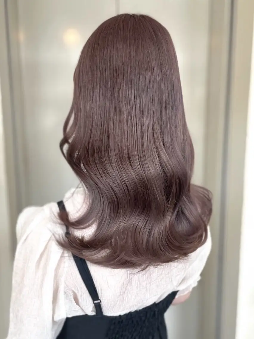セミロング カラー 巻ける縮毛矯正 Sachi🐰のヘアスタイル