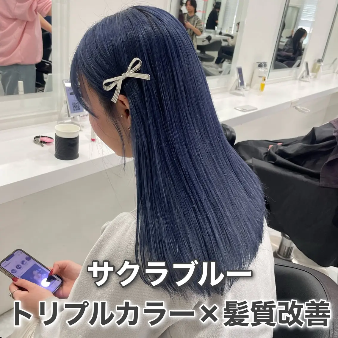 ロング カラー ラベンダー💜 グレージュ🩶のヘアスタイル
