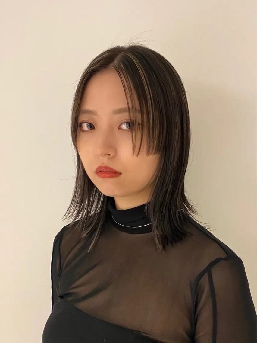 ミディアム ボブ ヘアカラー レイヤー🎶似合わせ パーマ🎀ナナコのヘアスタイル