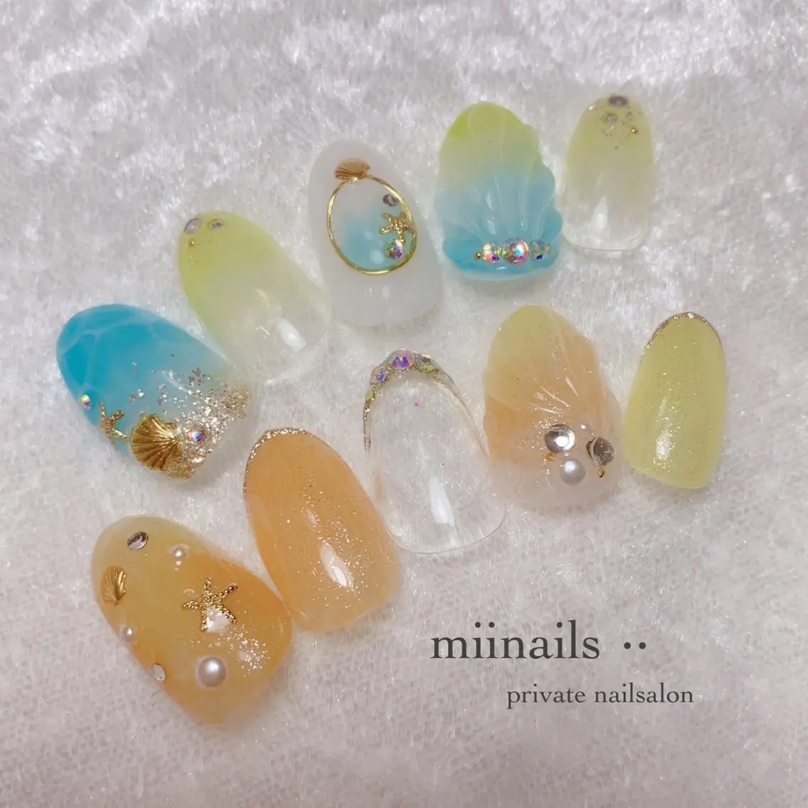 ネイル フレンチネイル 韓国ネイル ワンホンネイル ハンドネイル nailsalon miinailsのネイルデザイン