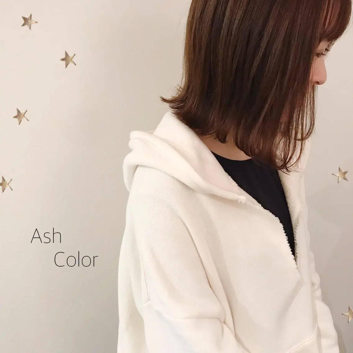 ミディアム カラー カット ヘアカラー 市川 千夏のヘアスタイル