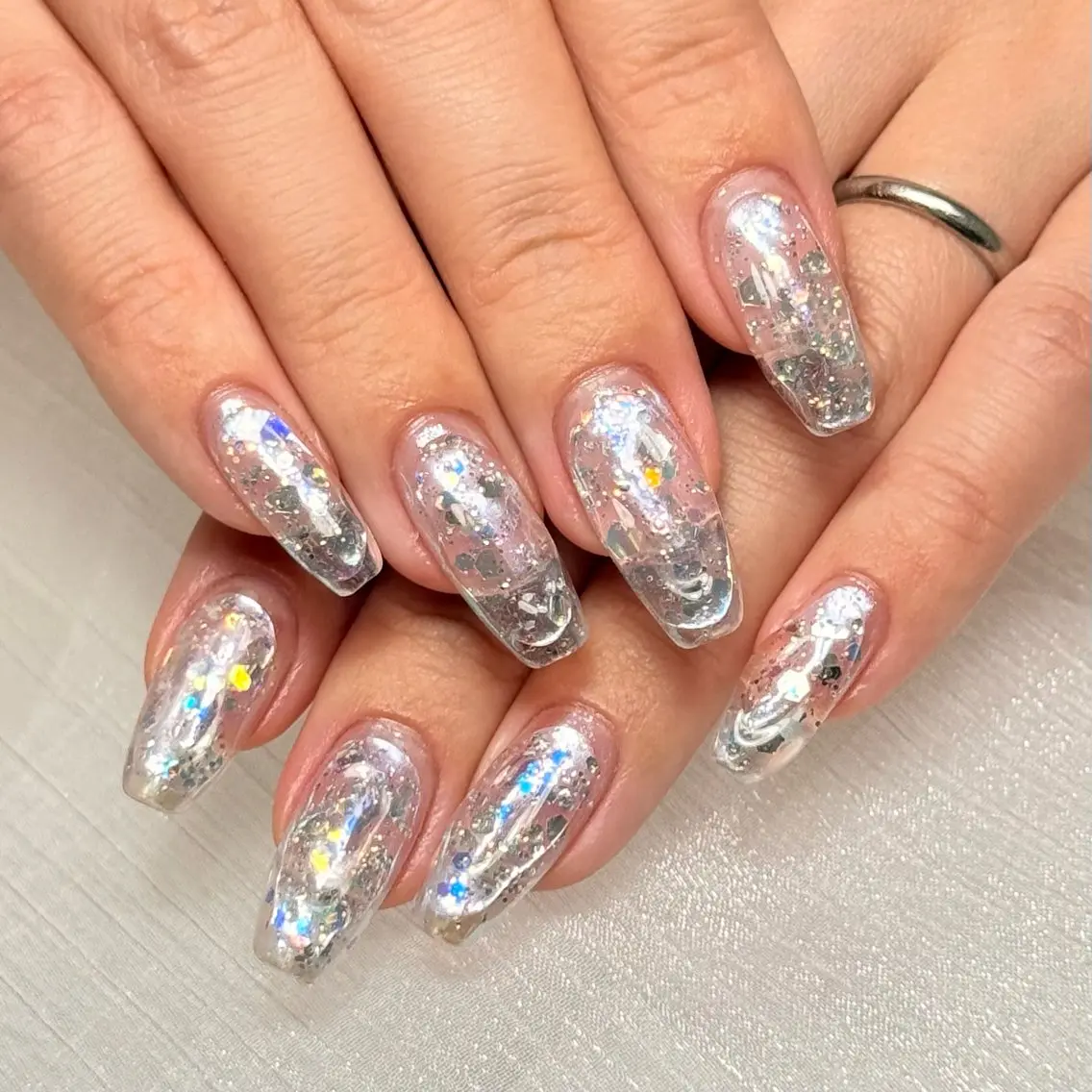 ネイル クリアネイル ぷっくりネイル ハンドネイル calm nailのネイルデザイン