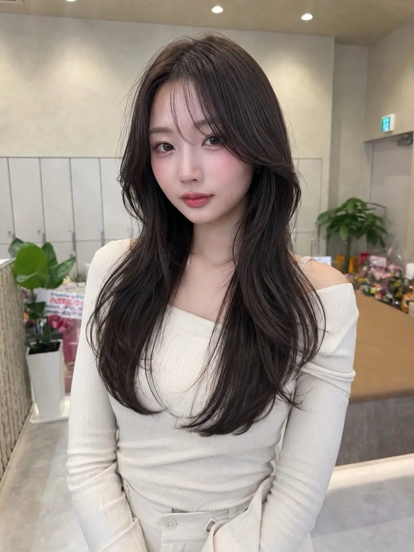 ロング カラー カット ヘアカラー トリートメント レイヤー/縮毛矯正 マスター✨️タケルのヘアスタイル