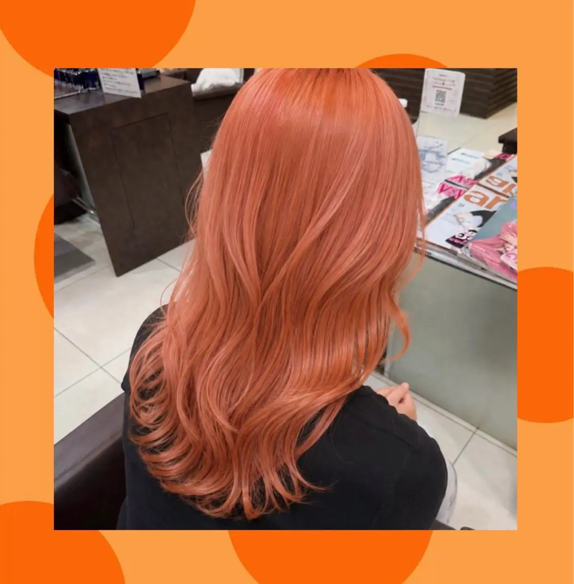 ロング カラー ブリーチ ダブルカラー オレンジ ピンクカラー ヘアカラー ゆあ🤎暖色系🍊 ミルクティー🥛⭐️のヘアスタイル