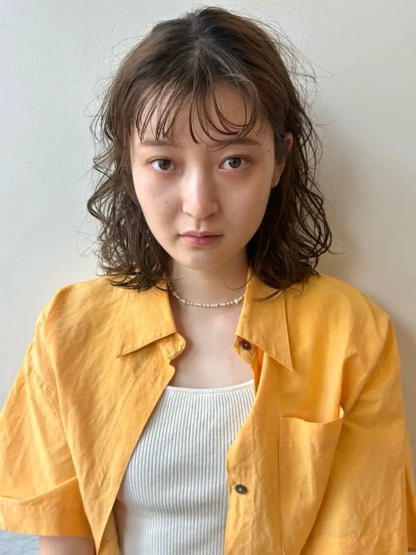 パーマ ニュアンスパーマ カット パーマ トリートメント ボブ/ミディアム 親しみやすさ/さくらのヘアスタイル