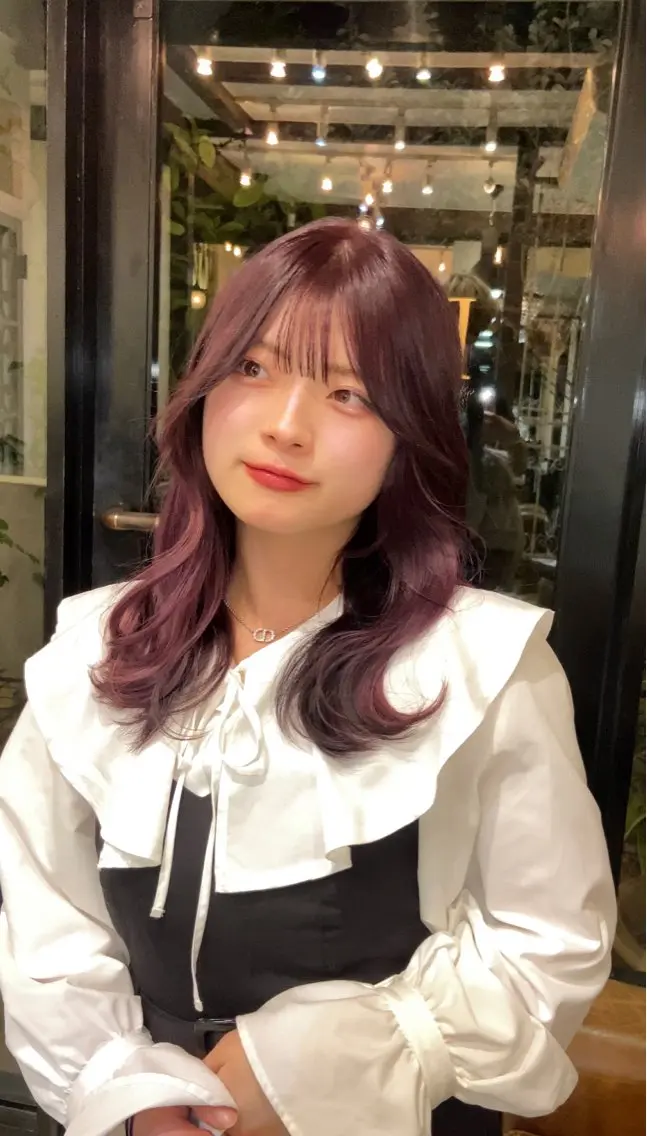 ロング カラー ピンクカラー レイヤーカット ダメージレス美容師 🌱水島侑理のヘアスタイル