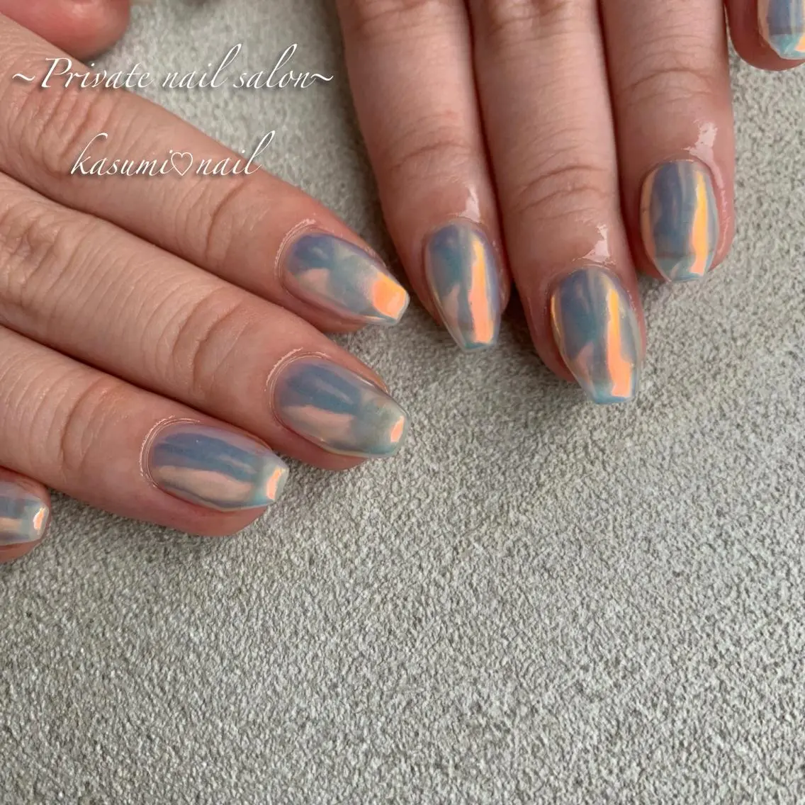 ネイル ラメ(グリッター) ミラーネイル ニュアンスネイル オレンジ 冬ネイル KASUMI♡ Nailのネイルデザイン