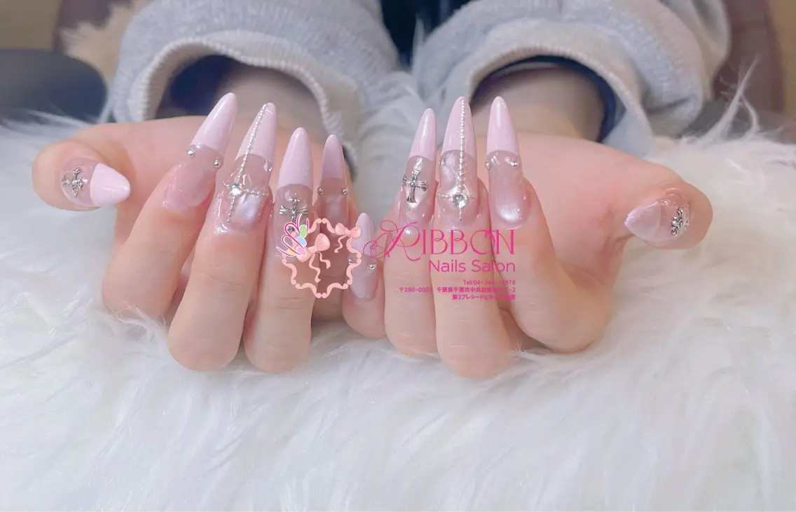 ネイル チークネイル フットネイル フレンチネイル グラデーション 韓国ネイル ハンドネイル Ribbonnail salonのネイルデザイン