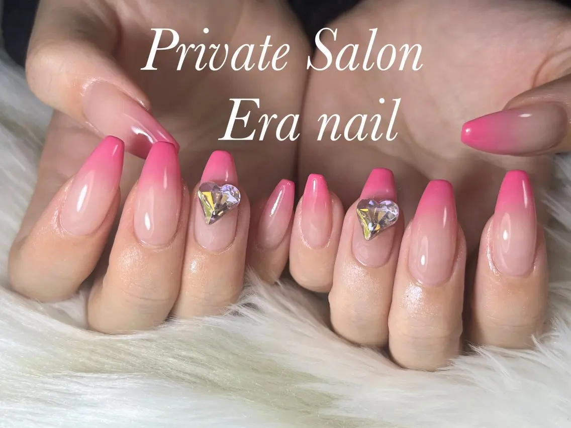ネイル グラデーション ハート Era nailのネイルデザイン