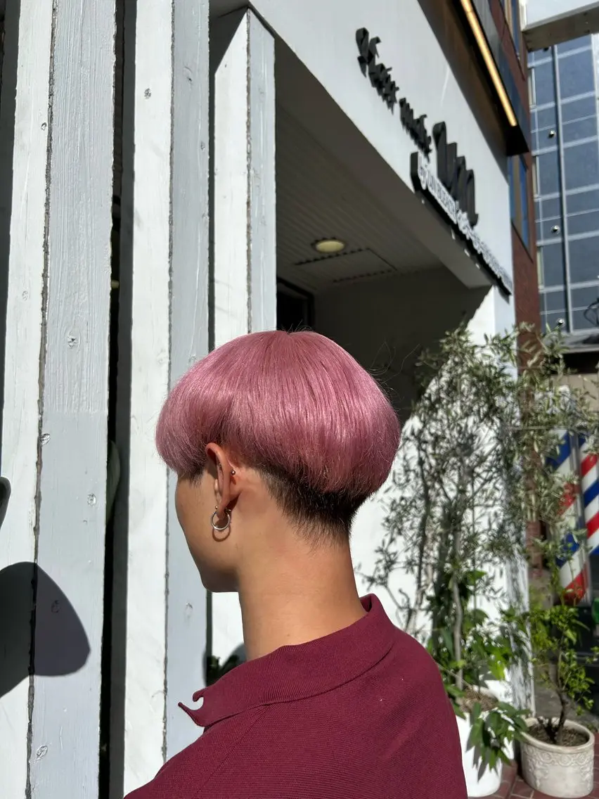 カラー メンズ ベージュカラー ピンクカラー ピンクベージュ 岩田 ひより🦄💜のヘアスタイル