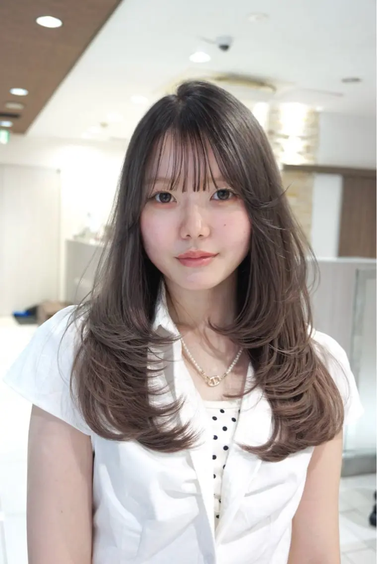 カット💎韓国風レイヤー/小顔レイヤー/似合わせレイヤーカット 艶カラー+トリートメント💗の写真