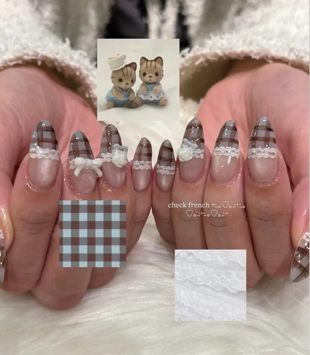 ネイル アートネイル フレンチネイル ジェルネイル マグネットネイル 持ち込み ハンドネイル Ribbonnail salonのネイルデザイン