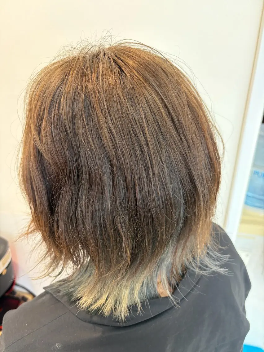ミディアム カラー ヘアカラー ブリーチෆ‪ハイトー ンカラー☾runaのヘアスタイル